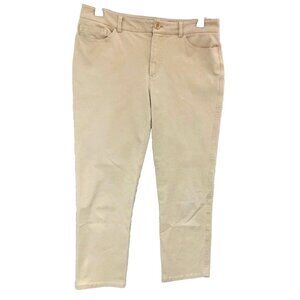 PEACE‎ OF CLOTH Tan Crop Jeans Women's 4 USA $156 Cotton Stretch Twill 30x24.25
